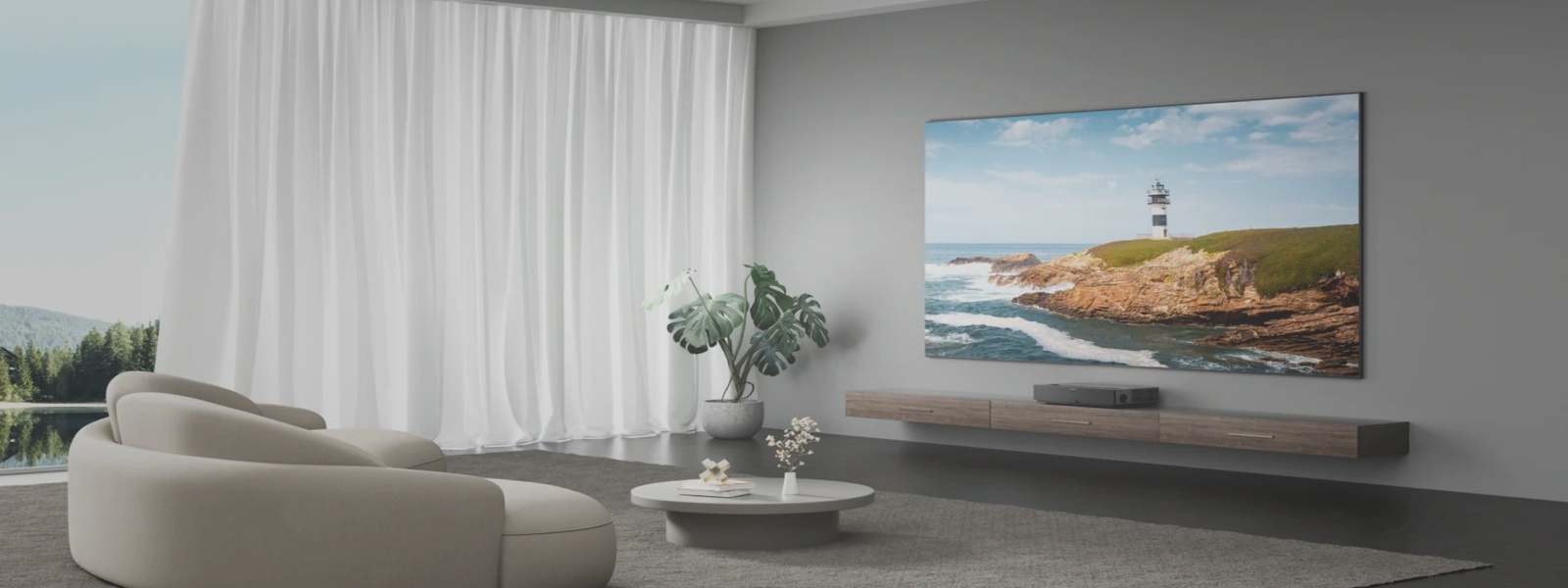 Modernes Home Cinema Setup Wohnzimmer
